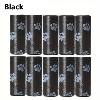 5/10/20 Rolls Thick Leak-Proof Dog Poop Bags for Outdoor Walks, Polyethylene Material, Animal Waste Disposal, Black or Gree