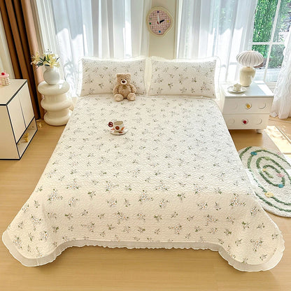 Bed cover,Thicken Bed Cover Floral Style Bedspread Home Bed Linen Double Bedspreads Adults Kids Room Bedsheet cubrecama (No Pillowcase)