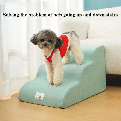 Pet 2/3 Step Stair Dog/Cat Ramp Ladder Memory Foam Sponge Dogs Sofa Removable and Washable Training Pet Ramp Stairs Pet Supplies