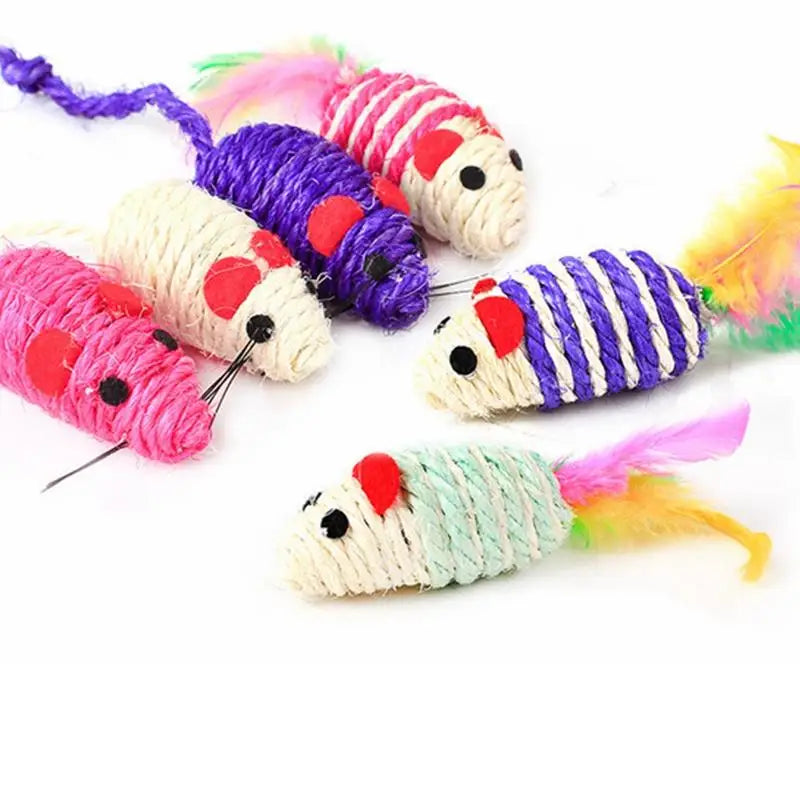 1pc Cat Toy Stick Feather Wand With Bell Mouse Cage Toys Plastic Artificial Colorful Cat Teaser Toy Pet Supplies Random Color