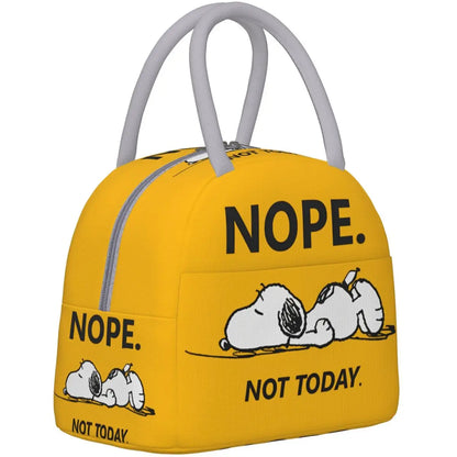 Large Capacity Snoopy Nope Not Today Insulated Lunch Bags Accessories Lunch Food Box Thermal Cooler For School