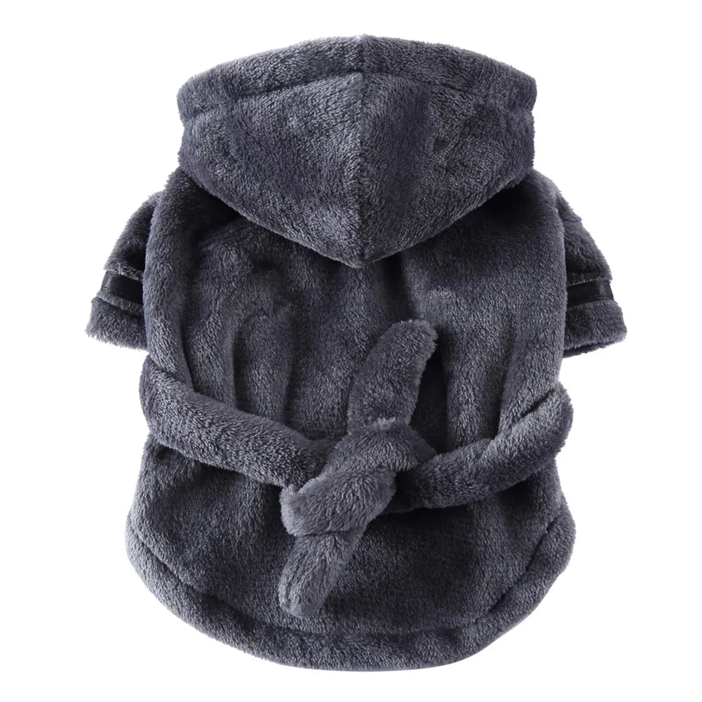 Pet Dog Bathrobe with Hood Dog Pajamas Sleeping Clothes Soft Pet Bath Drying Towel Clothes For Puppy Dogs Cats Coat Pet Supplies