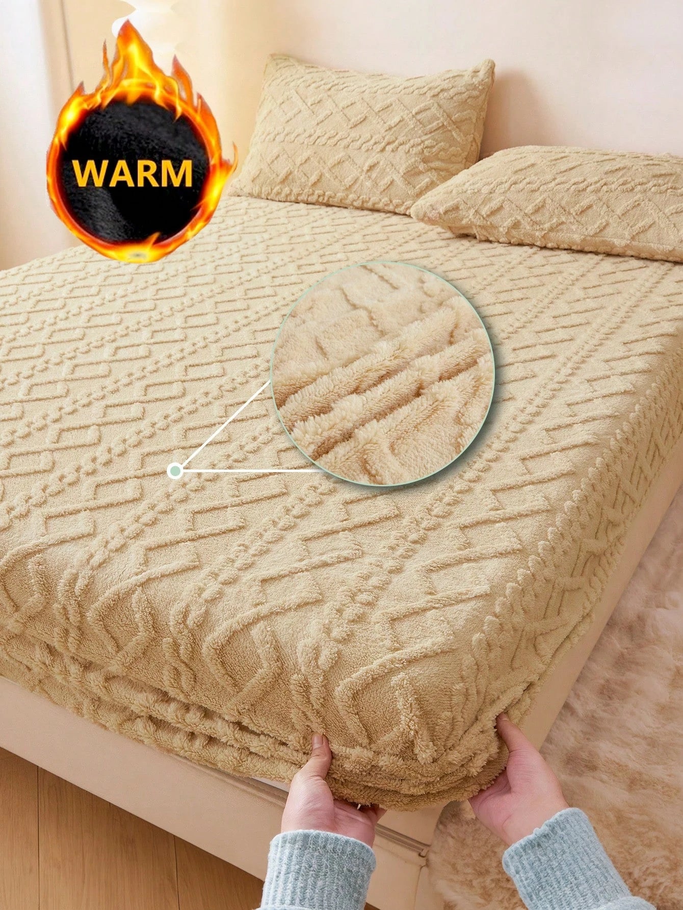 1pcs lambswool bedspread, soft and comfortable mattress cover, bedding, dustproof bedspread, fall and winter warm mattress prote