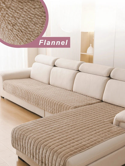 L-shaped Corner Flannel Sofa Cover Universal Living Room Sofa Cover