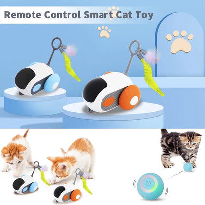 Pet Gravity Cat Smart Interactive Car Toy Automatic Moving Remote Mouse Indoor Kitty Ball Toys Controlled Car for Dogs Playing