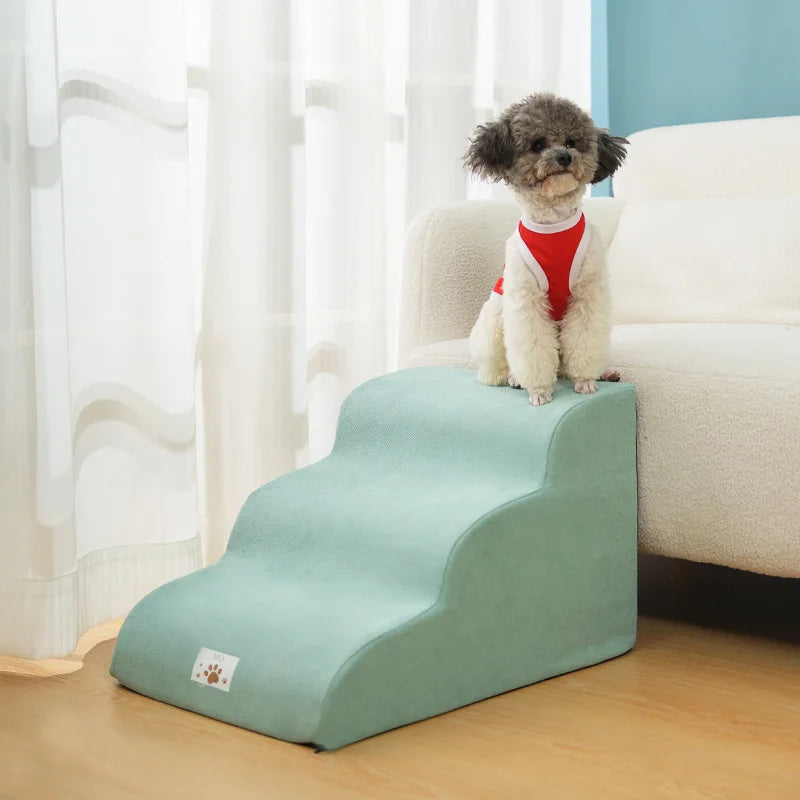 Pet 2/3 Step Stair Dog/Cat Ramp Ladder Memory Foam Sponge Dogs Sofa Removable and Washable Training Pet Ramp Stairs Pet Supplies