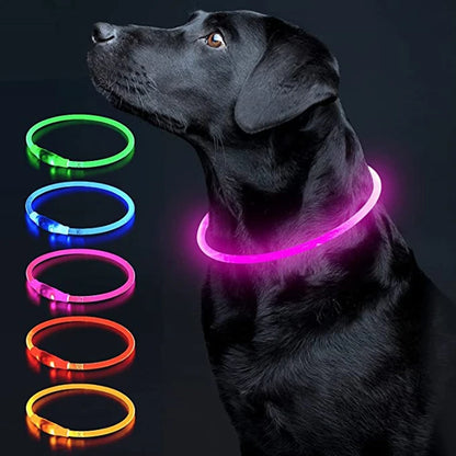 Led Luminous Dog Collar Light USB Charging Necklace, Flashing DIY Glowing Safety Anti Lost Cat Dogs Collar Accessories Supplies