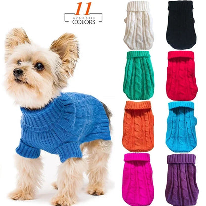 Dog Winter Clothes Knitted Pet Clothes For Small Medium Dogs Chihuahua Puppy Pet Sweater Yorkshire Pure Dog Sweater Ropa Perro