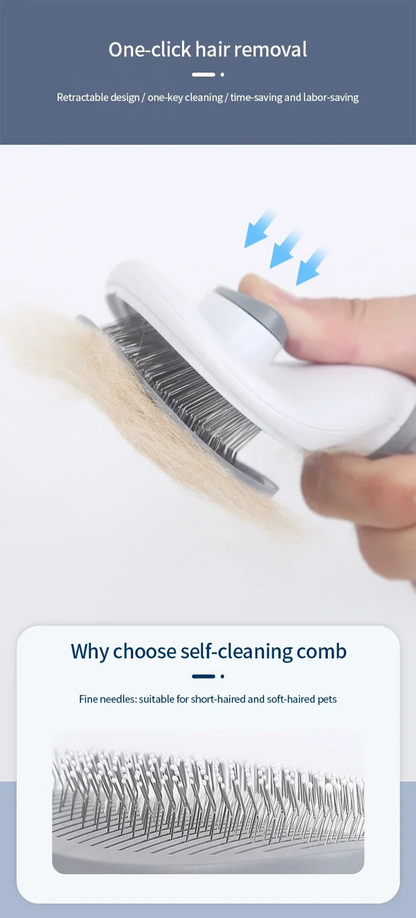 Self-cleaning Pet Hair Remove Comb Cat Slicker Brush Pet Hair Removal Comb For Cats Grooming Brushes Dog Combs Cat Accessories