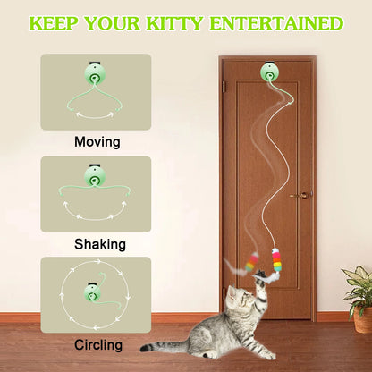 Interactive Cat Feather Toys, Hanging Electric Cat Toys for Indoor Cats,  Cat Teaser Toy, Kitten Toys, Automatic Cat Toy