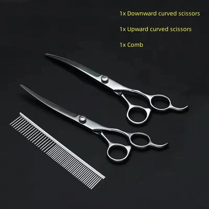 Pet Grooming Scissors Dog Hair Tool Set Professional Trimming Scissors Bent Scissors Teddy Haircutting Scissors Pet Clippers