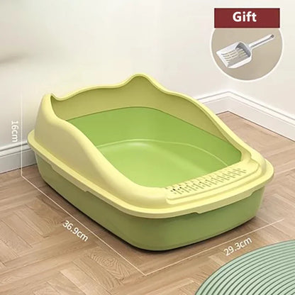 Cat Litter Box for Small Cats Animals Semi Closed Cat Dog Tray with Scoop Excrement Training Sand Litter Box Cat Accessories