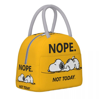 Large Capacity Snoopy Nope Not Today Insulated Lunch Bags Accessories Lunch Food Box Thermal Cooler For School