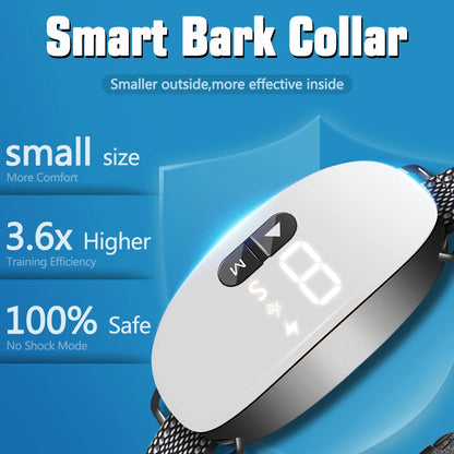 2024 new smart Dog Bark Collar,Rechargeable Smart Barking Collar, Anti Bark Training Collar Adjustable Sensitivity