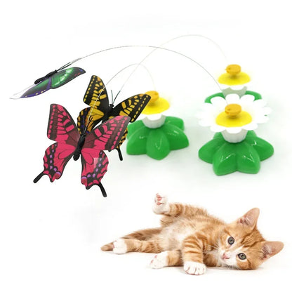 Rotating Electric Butterfly, Hummingbird And Bee Pet New Product Rotating Around Flowers To Cats And Butterflies Pet Toys 고양이