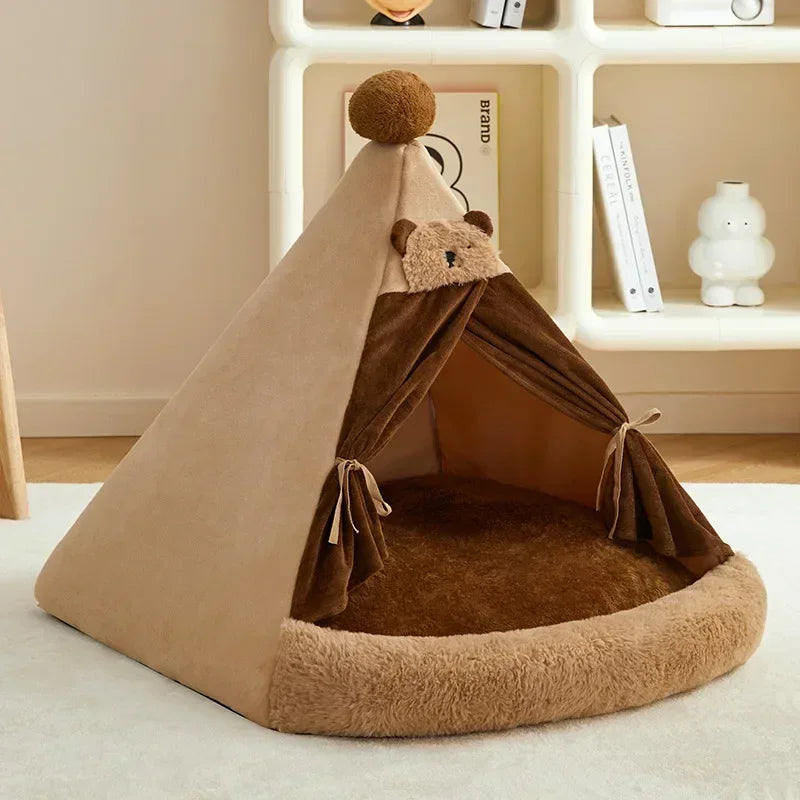 Dog Tent, All-season Kennel Removable and Washable Closed, Small and Medium-sized Dog Teddy's Kennel, Cat Litter, Warm in Winter