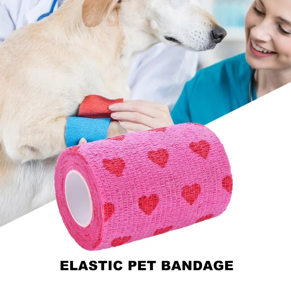 2/5/10Pcs Self-adhesive Elastic Bandage for Pet Dog Cat Leg Cover Protector Strap Medical Bandage Non-woven Cohesive Bandage