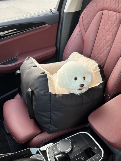 Dog Car SUV Seat Puppy Bed with Adjustable Fixed Strap Non-Slip Bottom Dog Seat for Dog Cat Traveling Carry Supplies Washable