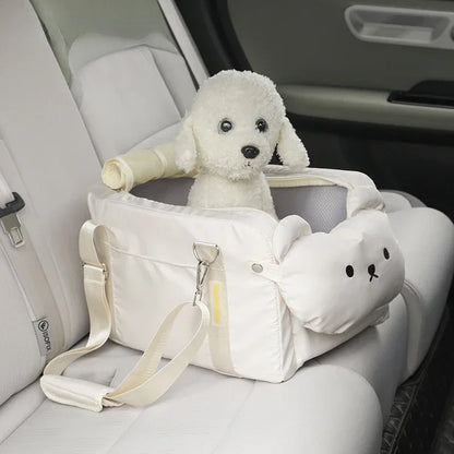 Pet Dog Car Seat Cat Carrier  Booster Seat on  Armrest Travel Bags for Cats Dogs with Easy Carrying Strap Travel Car Carrier