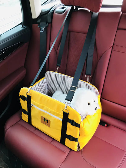 Anti-Slip Dog Car Seat for Medium small Dogs Cats - Portable Booster Seat, Safety Travel Carrier, and Secure Pet Travel Bag