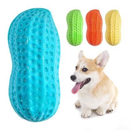 Dog Chewing Toy Simulation Peanut Squeaking Plaything Grinding Teeth Cleaning Anti Bite Rubber Cat Pet Toy Interactive Chew