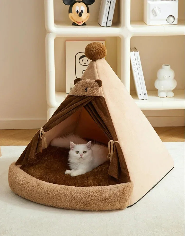 Dog Tent, All-season Kennel Removable and Washable Closed, Small and Medium-sized Dog Teddy's Kennel, Cat Litter, Warm in Winter