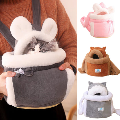 cats bag, Winter Warm Cat Backpack Soft Cozy Cute Plush Pets Cage All In 1 Style Cat Bag Carrier Bag For Outdoor Travel Pet Accessories