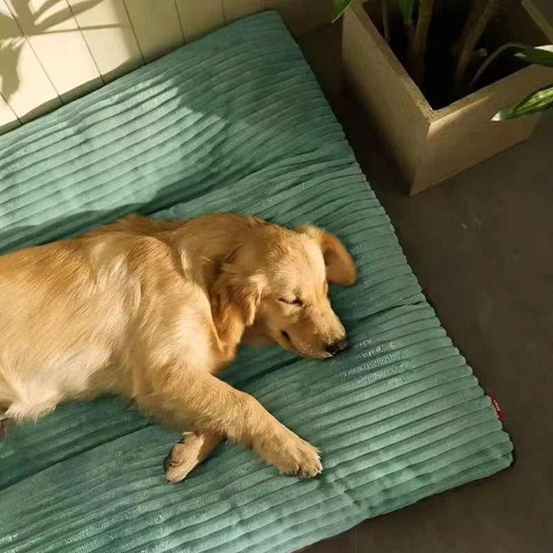 Large Dog Bed Soft Corduroy Pet Sleeping Mat Thicken Oversize Dog Cat Cushion Non-slip Removable Washable Dogs Sofa Pet Supplies