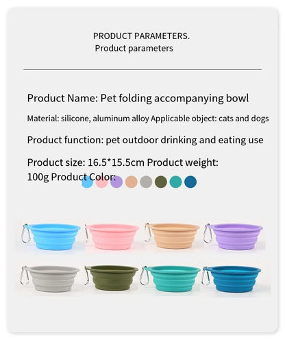 350/600ml Collapsible Dog Pet Folding Silicone Bowl Outdoor Travel Portable Puppy Food Container Feeder Dish Bowl Pet supplies