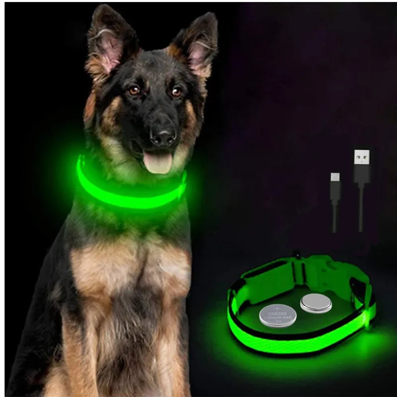 3 Modes Dog Luminous Charge Collar Led Usb Cat Dogs Collars Detachable Night Led Glow Dog Loss Prevention Collar Pet Accessories