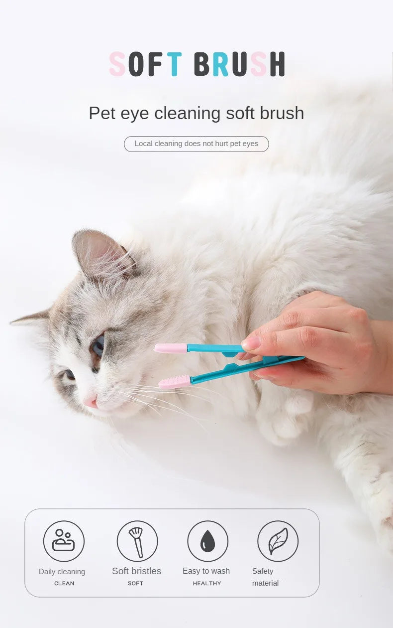 Pet Grooming Tools Cat Eyes Comb Pet Tear Stain Remover Comb Cleaning Brush for Small Cat Dog