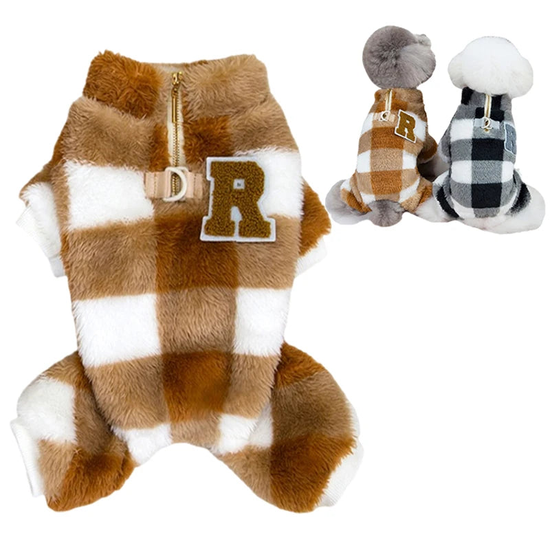 Winter Dogs Jumpsuit Clothes Chihuahua Pug Onesies Puppy Warm Pajamas for Small Mid Dogs Pet Jacket Coat Yorkies Bulldog Apparel