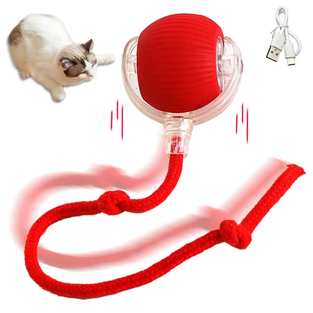 1/2PCS Interactive Cat Toys Ball Auto Electric Rolling Ball Toys for Cats/Kitty Pets Smart Automatic Teaser USB Rechargeable