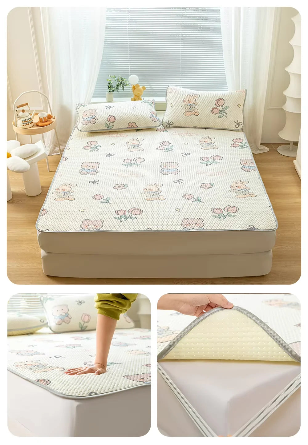 Bed Covers, Yanyangtian Summer cotton pad two-piece / three-piece cartoon series Cool and comfortable bed