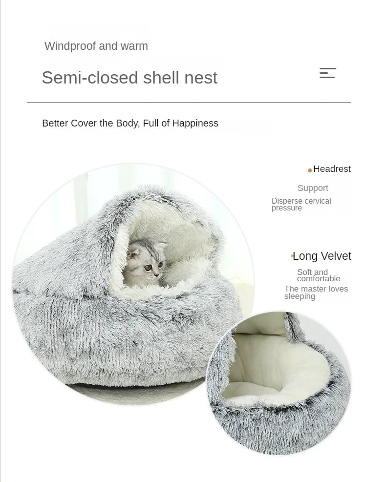 cats bag, Winter Plush Pet Cat Bed Round Cat Cushion Cat House 2 In 1 Warm Cats Basket Pet Sleep Bag Kitten Nest Kennel for Small Dog Cats