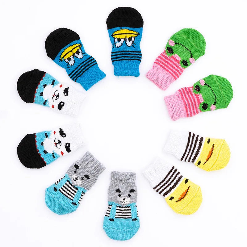 Cute Pet Socks Anti-Slip Knitted Cats Shoes Anti-scratch For Cats Shoes Thick Cat Claw Protection Accessories For Cats