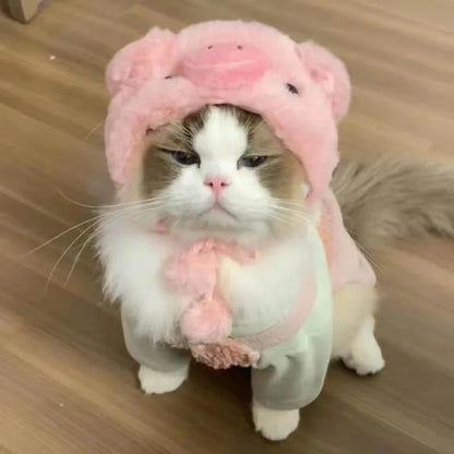 Cute Refined Cat Hat Plush Elastic Winter Pet Hat Puppy Kittens Knitted Hat Party Cosplay Props Decoration Cat Accessories Pet