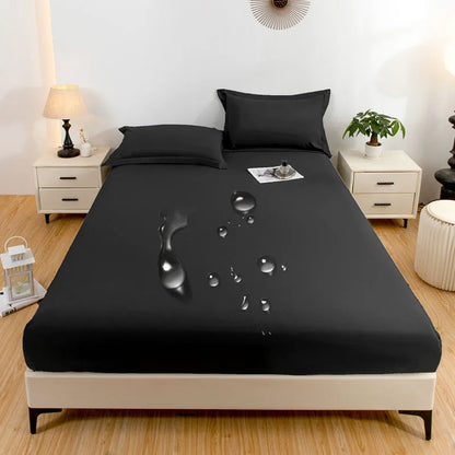 1PC waterproof soft skin frosting solid color bed cap dust cover Mattress cover sheet (pillow case and pillow core not included)