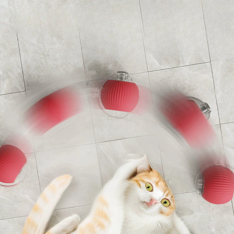 Cat Interactive Ball Toy, Automatic Rolling Ball with Tail, Rechargeable Smart Pet Interactive Toy, Intelligent Mouse for Cat