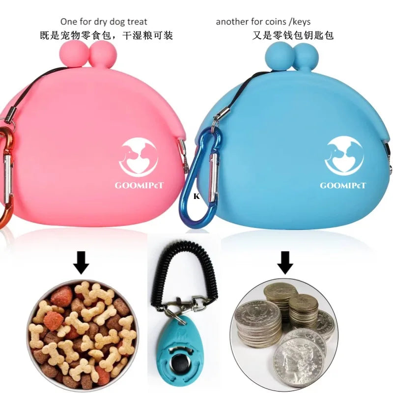 Mini Silicone Pet Dog Train Food Snacks Pockets Bag Walking Dog Training Food Storage Waist Pet Travel Outdoor Product Supply