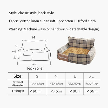 Washable Sofa Cushion for Dog and Cat, Warm Pet Mat, Removable Soft Cat House for Dogs, Sleeping Bed, Puppy Kennel, Pet Supplies