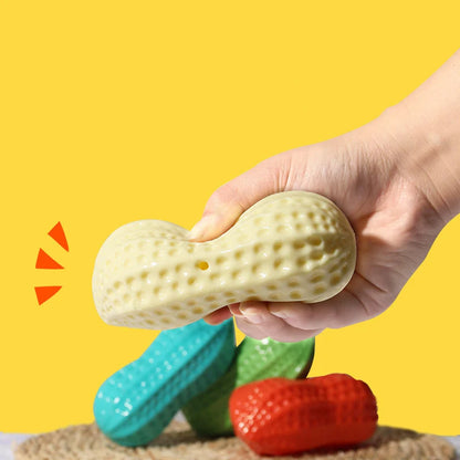 Dog Chewing Toy Simulation Peanut Squeaking Plaything Grinding Teeth Cleaning Anti Bite Rubber Cat Pet Toy Interactive Chew