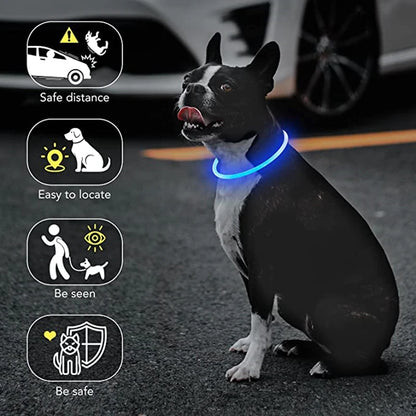 Led Luminous Dog Collar Light USB Charging Necklace, Flashing DIY Glowing Safety Anti Lost Cat Dogs Collar Accessories Supplies