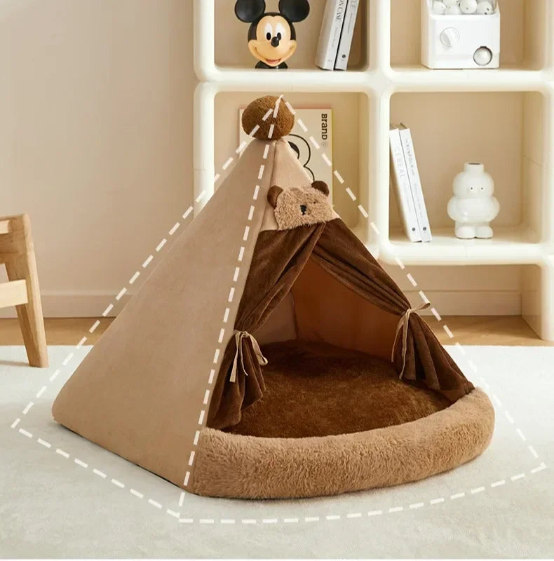 Dog Tent, All-season Kennel Removable and Washable Closed, Small and Medium-sized Dog Teddy's Kennel, Cat Litter, Warm in Winter