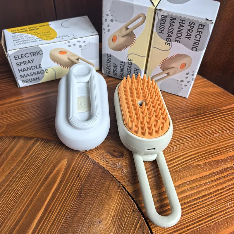 Pet Steam Brush Cat Dog Cleaning Steamy Spray Massage Beauty Comb 3 In 1 Hair Removal Grooming Supplies Pets Accessories