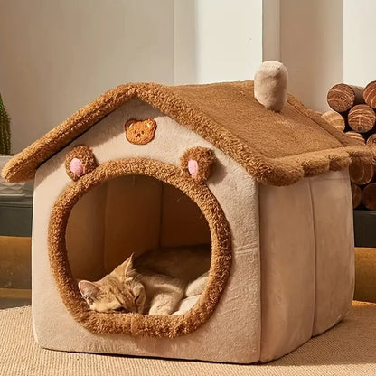 Foldable Pet House Removable Washable Cat House Puppy Cave Sofa Pet Bed House for Extra Small Dogs and Small and Medium Cats2024