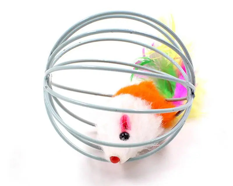 1pc Cat Toy Stick Feather Wand With Bell Mouse Cage Toys Plastic Artificial Colorful Cat Teaser Toy Pet Supplies Random Color