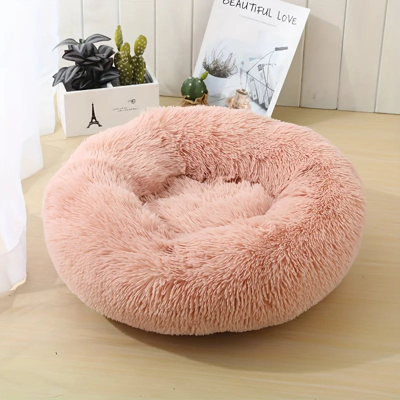 Cat Nest Round Soft Shaggy Mat for Kittens Chihuahua Indoor Dog Cat Bed Pet Supplies Removable Machine Washable Pillow Bed