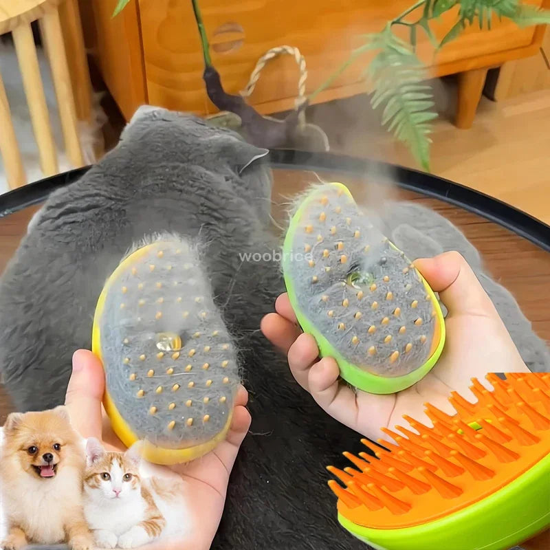 Cat Dog Steam Brush Cat Comb Spray Massage Brush 3in1 Anti-cat Fur Brush Folding Rotatable Floating Hair Bath Hair Removal