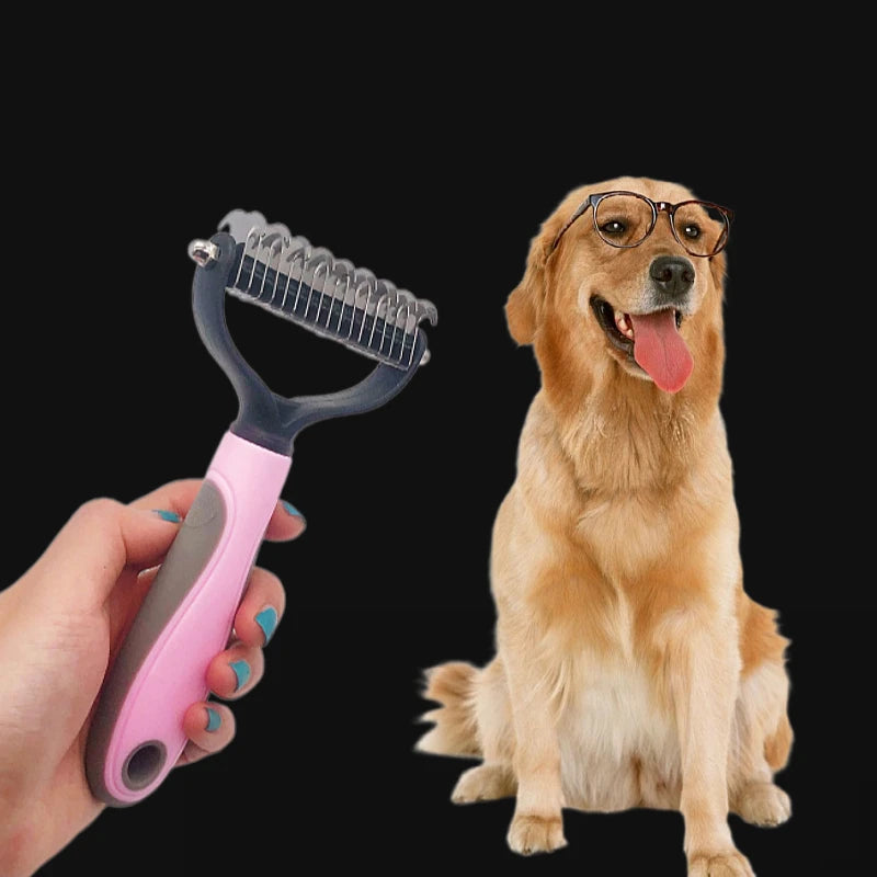 2025 Pets Tool, New Hair Removal Comb for Dogs Cat Detangler Fur Trimming Dematting Brush Grooming Tool For matted Long Hair Curly Pet